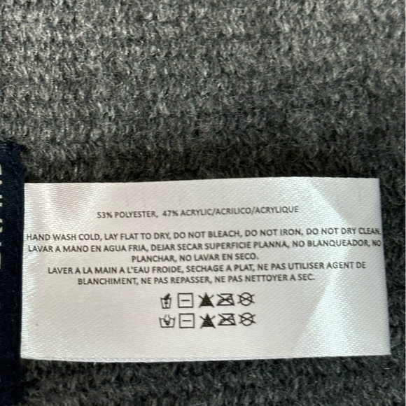 LUCKY BRAND Muffler Scarf Fringe Gray NWOT Rectangle Long knit Wrap - Picture 7 of 11